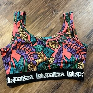 Lollapalooza Festival Bra Top Strata M Tropical Print Circa 2006 Leafy Floral